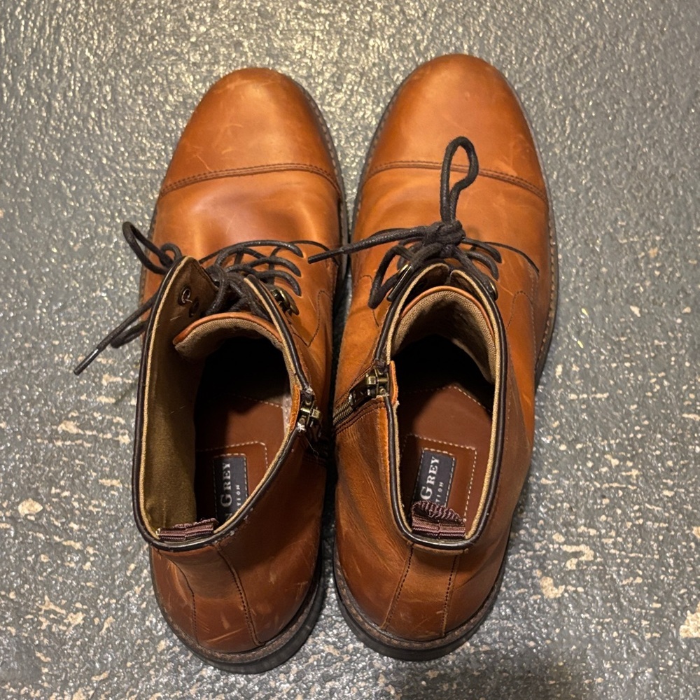 Aston Grey Biressa Men's Brown Leather Lace-Up Boots